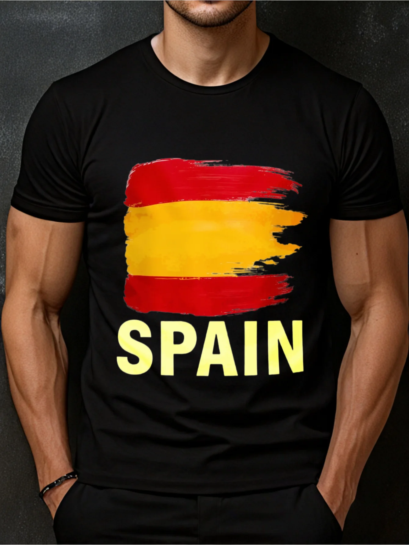 

Spain Flag Spanish National Day Apparel T-Shirt 100% Cotton O-Neck Short Sleeve Summer Casual Mens T-shirt Streetwear