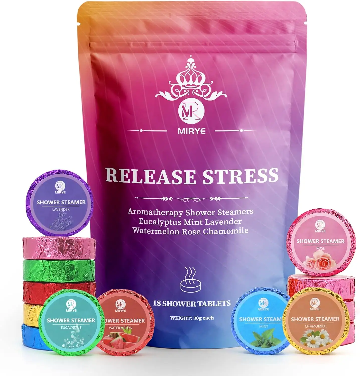 

18-Pack Aromatherapy Shower Steamers with Essential Oils, Valentine's Day Gifts for Women and Men