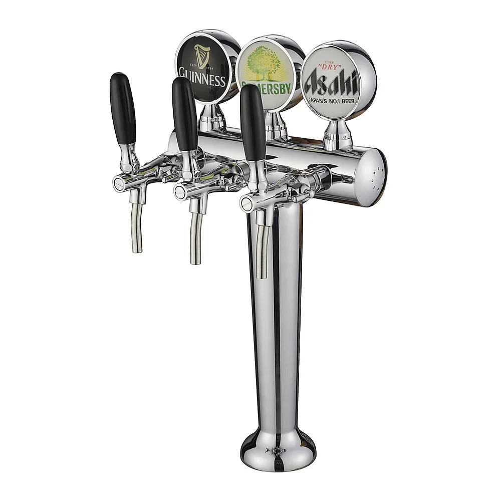 Latão Cerveja Torneiras Torre, bebidas Dispenser