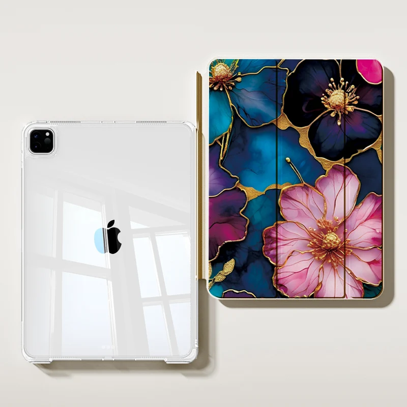 

Чехол для планшета iPad A16 2025 Air 7 13 M3 Чехол для iPad 10th 10.9 2024 Pro 11 13 Чехол для Air 4 5 Funda Цветочный дизайн Чехол