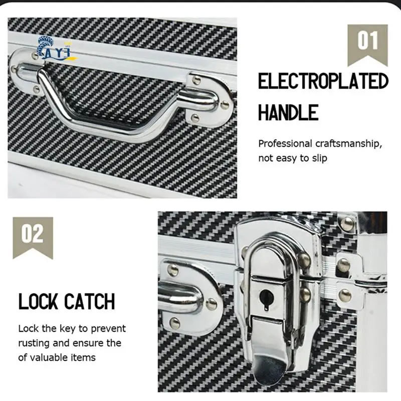 

AY03-Carbon Fiber Tool Box Aluminum Tool Case Suitcase Equipment Hard Carry Bag Instrument Hard Case Portable Toolbox