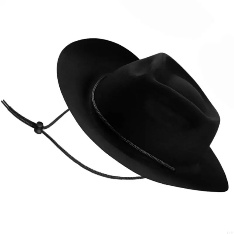 

F19F Wide Brimmed Fedoras Cowgirl Hat Western Cowboy Hat for Boy Girl Hat