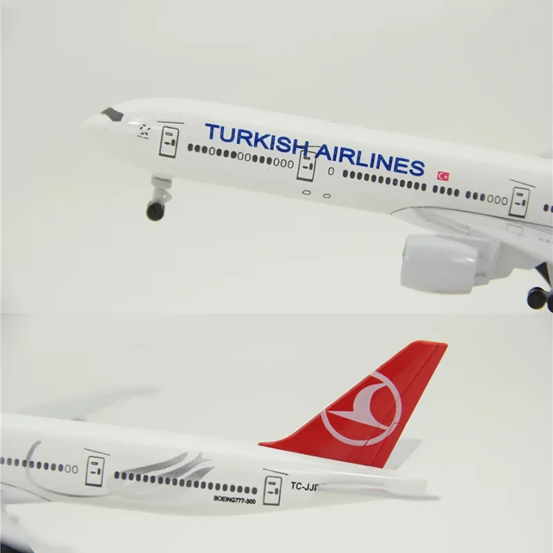 トルコの子供向け飛行機モデル,b777航空機,金属合金航空機,ギフト玩具,19cm