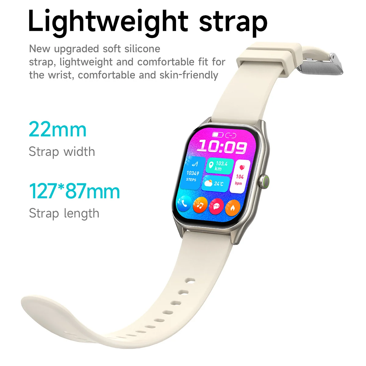 HOCO 1.955 TFT Touch Screen Ultra Thin Smart Watch Heart Rate Blood Oxygen Sleep Monitoring Bluetooth 5.0 Call Sports Watch IP67 view 6