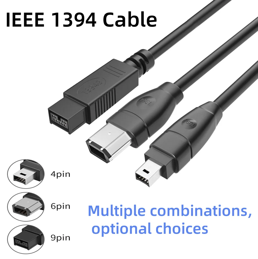 

IEEE1394A Data Cable 4P/6P/9P, Connection Cable for Acquisition Card and Industrial Camera, 1394 Firewire Adapter Cable 1.8M 3m