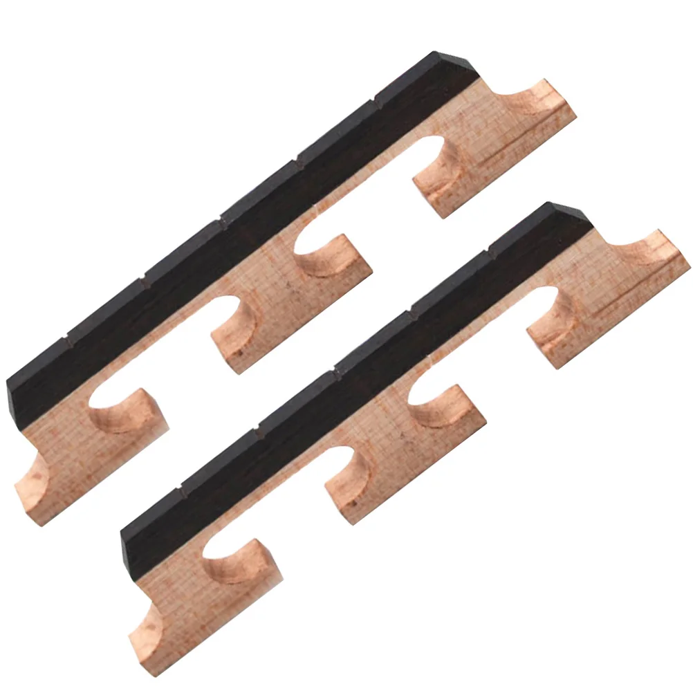 

2pcs Wood Bridge Durable Break Resistance Stable Tone Saddle Wooden Wood Bridge For Banjo Base Replacement Guitar Accessories