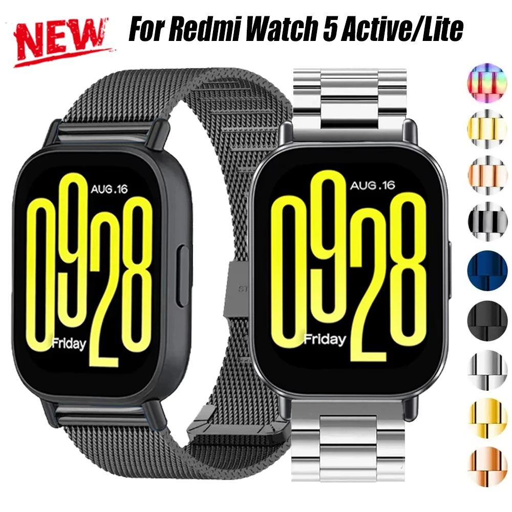 20 22mm para redmi relógio 5 correa ativa 2 pçs pulseira de metal para redmi relógio 5 lite xiaomi relógio s4 esporte s3 banda de negócios