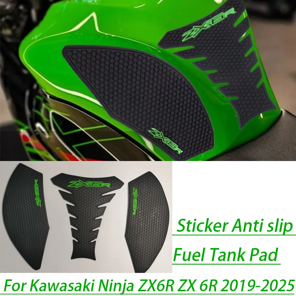 

For Kawasaki Ninja ZX6R ZX 6R 2019-2025 3D Side Gas Knee Grip Traction Pads ZX-6R Motorcycle Sticker Anti slip Fuel Tank Pad