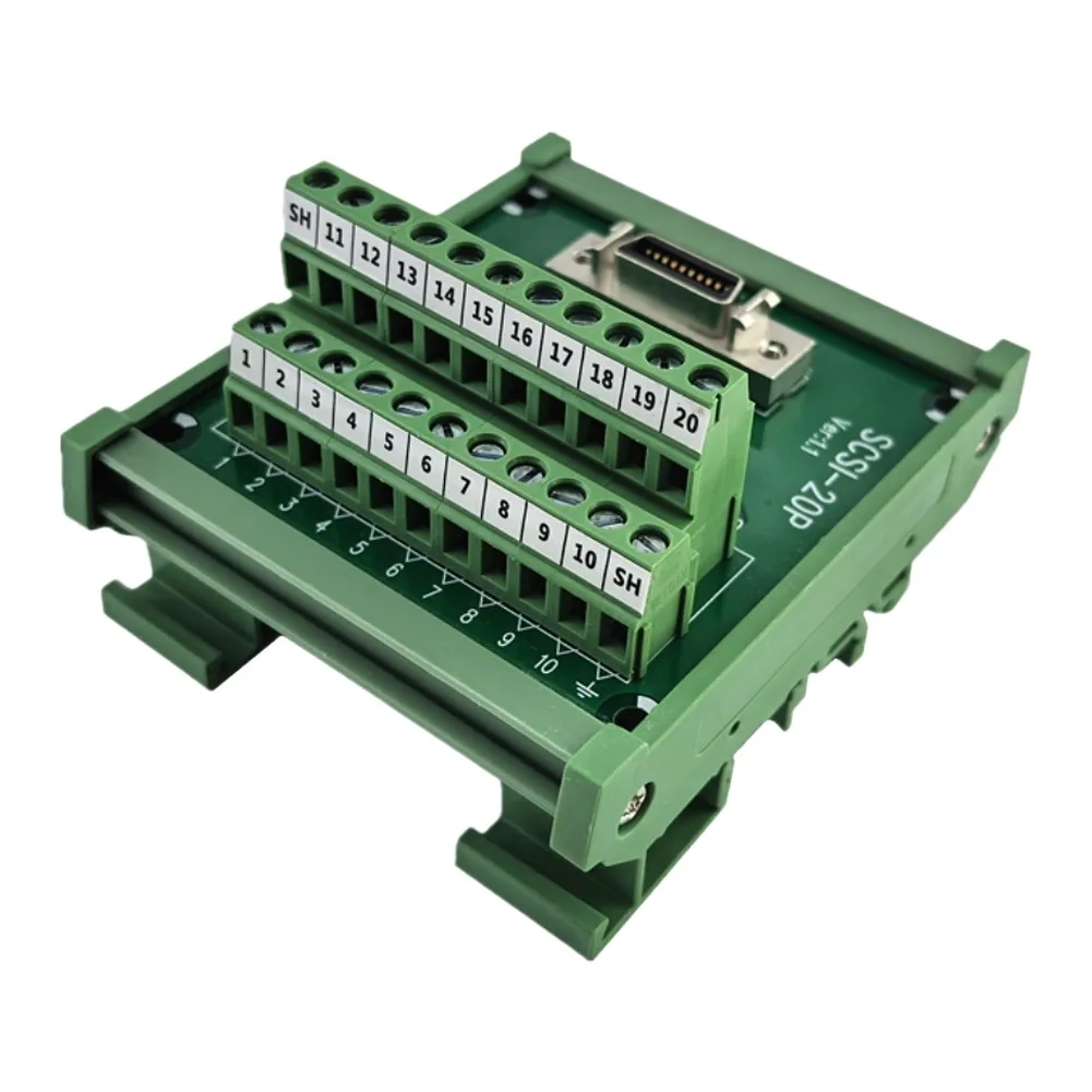 20 Pin Connector SCSI Terminal Block High-conductivity Copper Contacts PA66 Insulation Material Heat Resistant Design