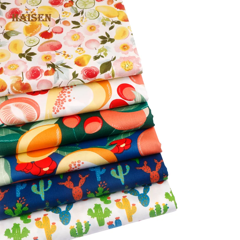 6 Style Fruit Cactus Printed Cotton Fabric Twill Cloth DIY Quilting Sewing For Baby&Child Sheet Pillow Bedding Textile Material