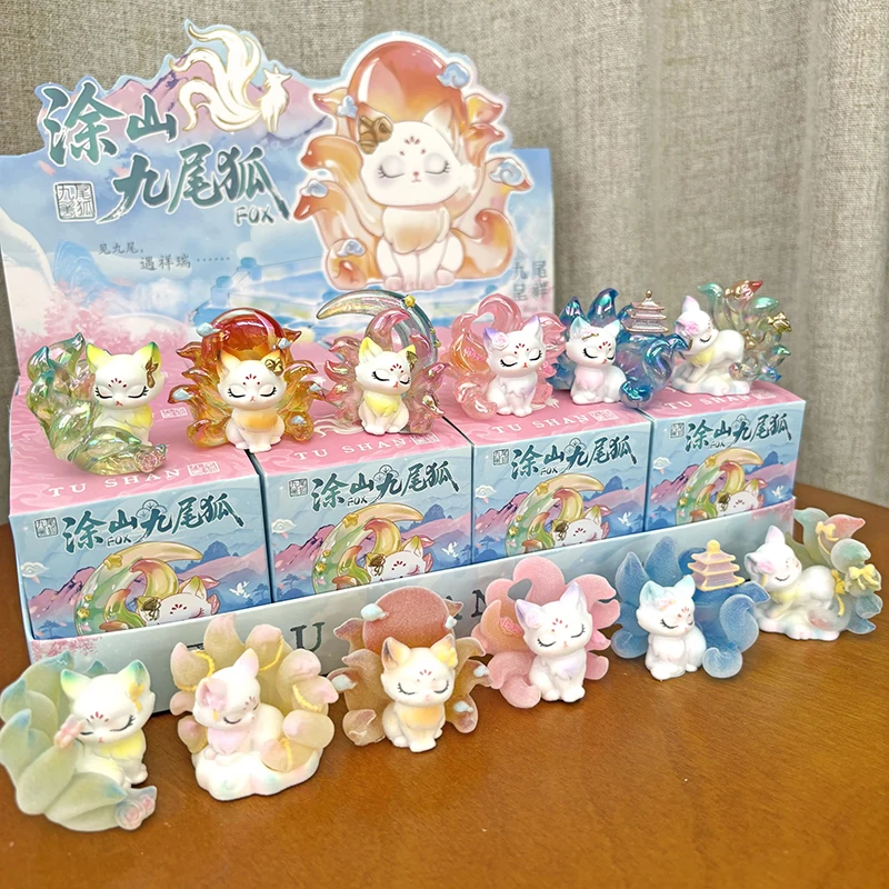 

12Pcs/Set Hot Tushan Kawaii Nine Tailed Fox Small Blind Box Resin China-Chic Tabletop Decoration Collect Toys Girl Birthday Gift