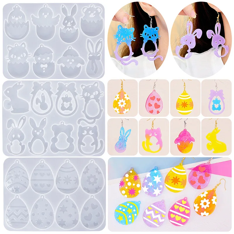 Ostern Kaninchen Karotte weiche Keramik handgemachte Ohrringe Schneid form Polymer Clay Mini Hase Ei Ohrringe Schmuck Anhänger Dekor Werkzeug
