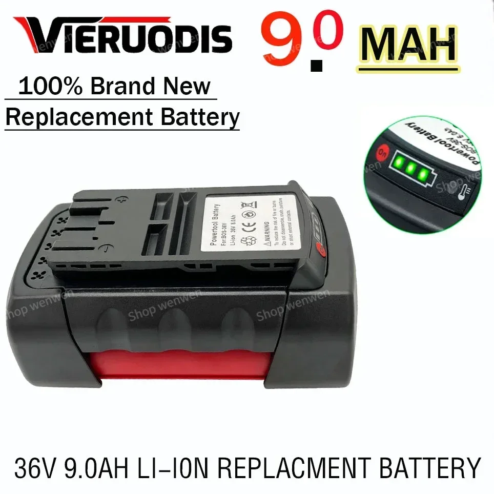 

36V Replacement Batteries Lithium-Ion for BOSCH 9000mAh Li-ion Rechargeable Battery BAT810 BAT836 BAT840 GBH36V-LI Power Tool