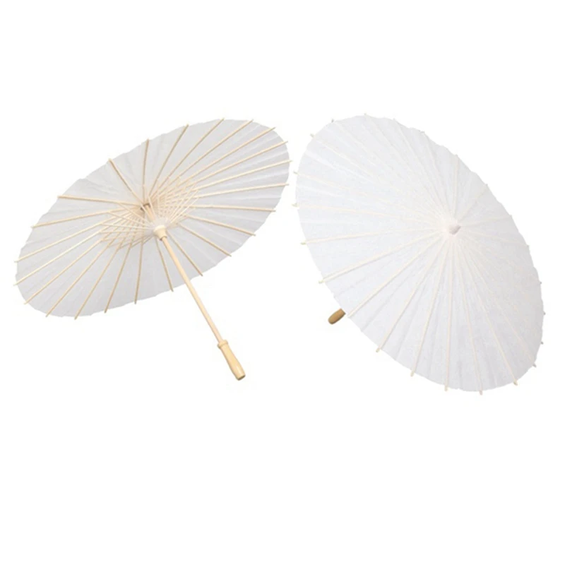 24PCS กระดาษ Parasol ร่มแต่งงาน PARTY Favor 40 ซม.ร่มไม้ไผ่สําหรับเจ้าสาว Centerpieces Photo Props