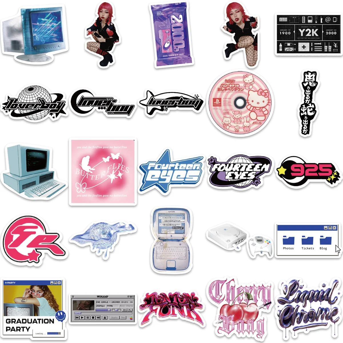 10/50PCS VSCO Y2K Style Stickers 90s Girls Harajuku Vintage Decal Suitcase Laptop Skateboard Stickers Cute Aesthetic Decal Gift