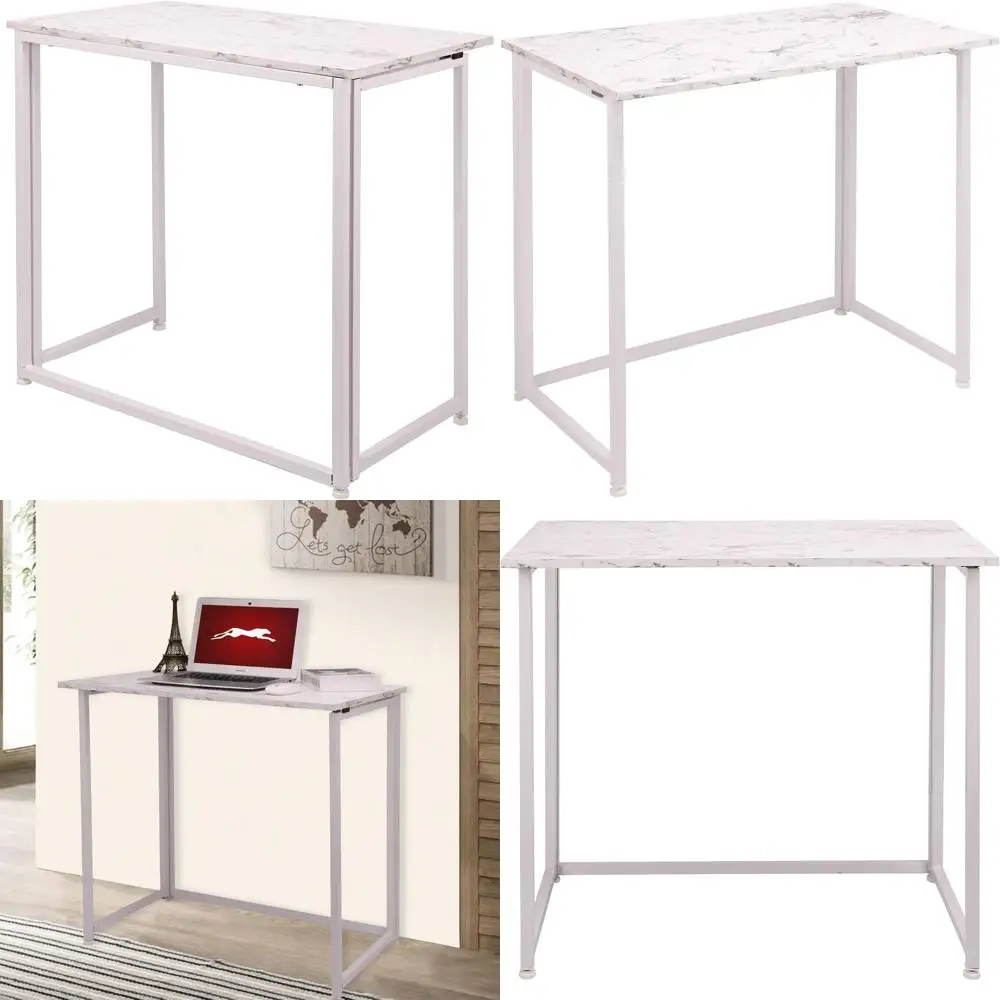 

Space-Saving Marble White Laptop Desk for Small Spaces and Home Office