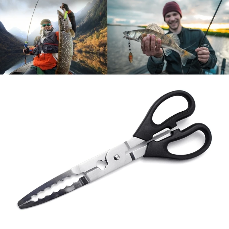 M6CF Fishing Plier Scissor Braid Line Lure Cutter Hook Remover Fishing Tackle Tool Cutting Fish Tongs Multifunction Scissors