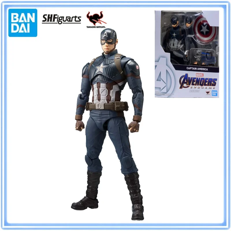 

Bandai Original S.H.Figuarts Marvel AVENGERS ENDGAME WAR Captain America Action Figures Active Joints Collectible Model