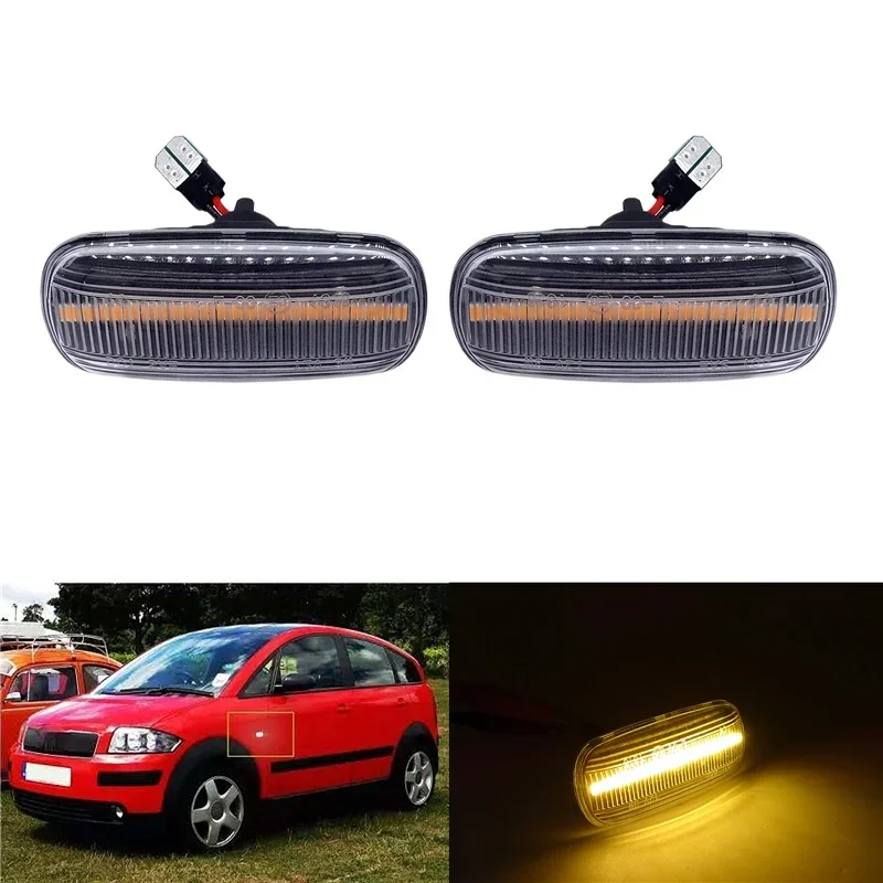 

2 Pcs Signal Lamp LED Car Not Dynamic Side Marker 18SMD Turn Signal Light For Audi A3 S3 A8 TT Turn Indicators Blinker Light