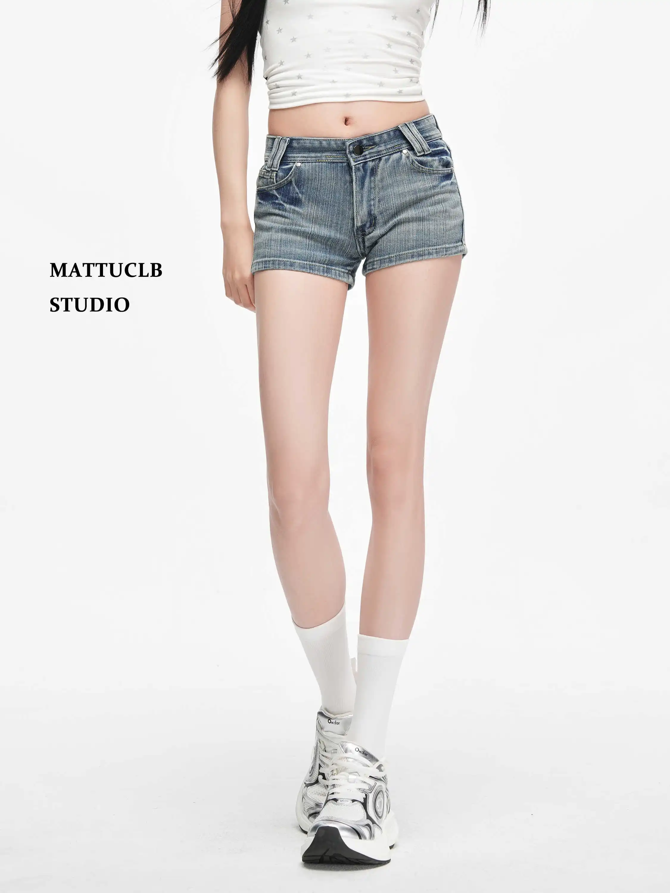 

Summer Women American Retro Low Rise Denim Shorts Y2K 2000s Japanese Punk Harajuku High Street Jean Hot Pants Kpop Tide New