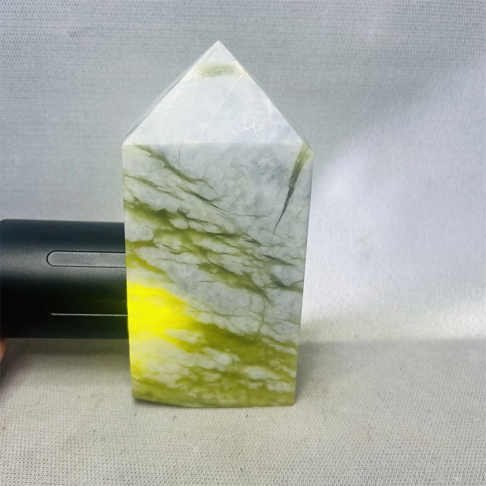 Natural gemstones Lemon jade Quartz Tower Home Room decor Spiritual meditation Super Energy Yoga Chakra Stone Healing