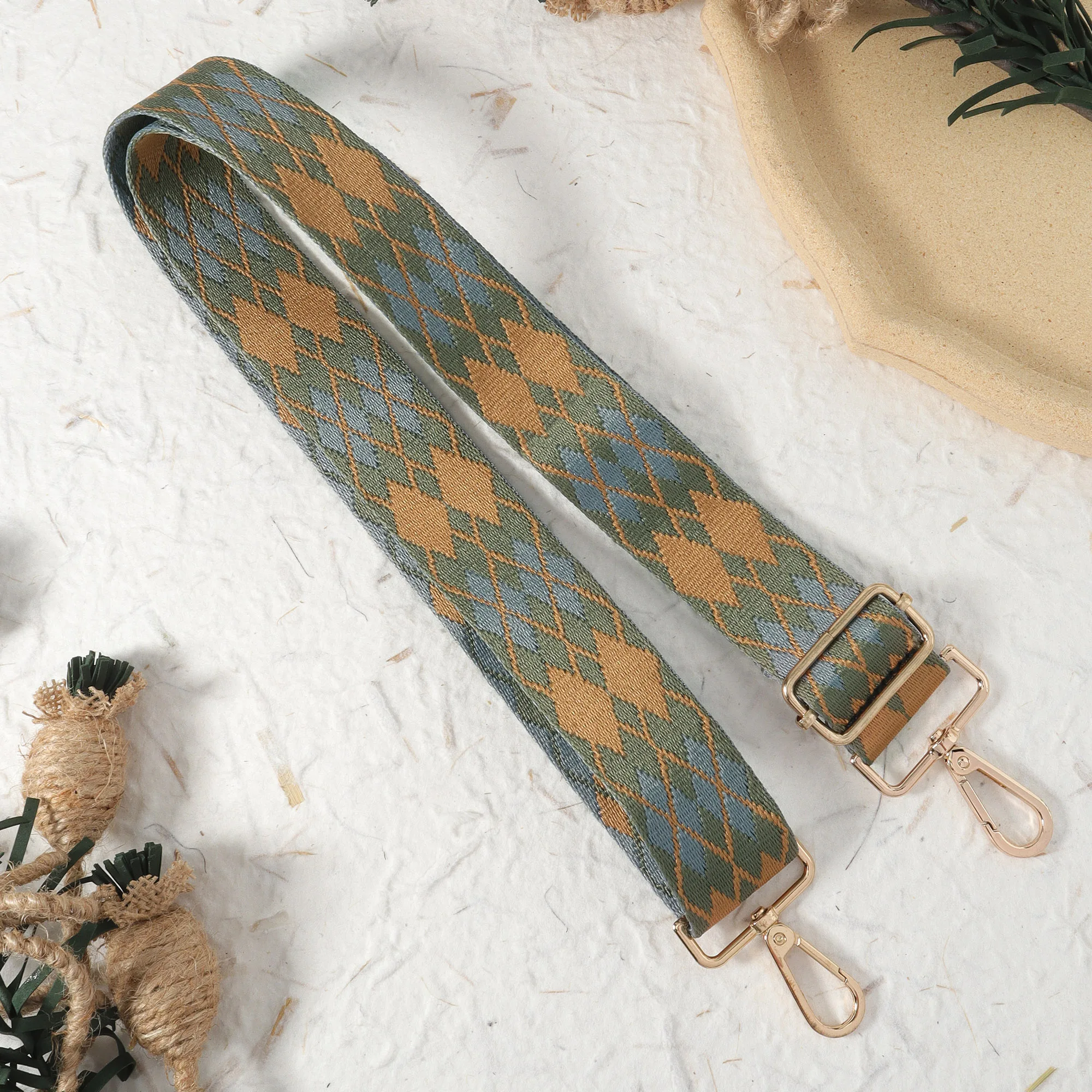 Simple diamond patterned strap, replaceable adjustable bag strap, multifunctional travel accessory