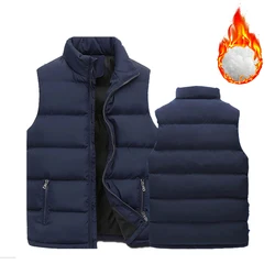 Men's Jacket Winter Warm Coats for Men Thickened Stand Collar Down Vest Oversized Jackets Puffer Vest Sleeveless Zipper Coat