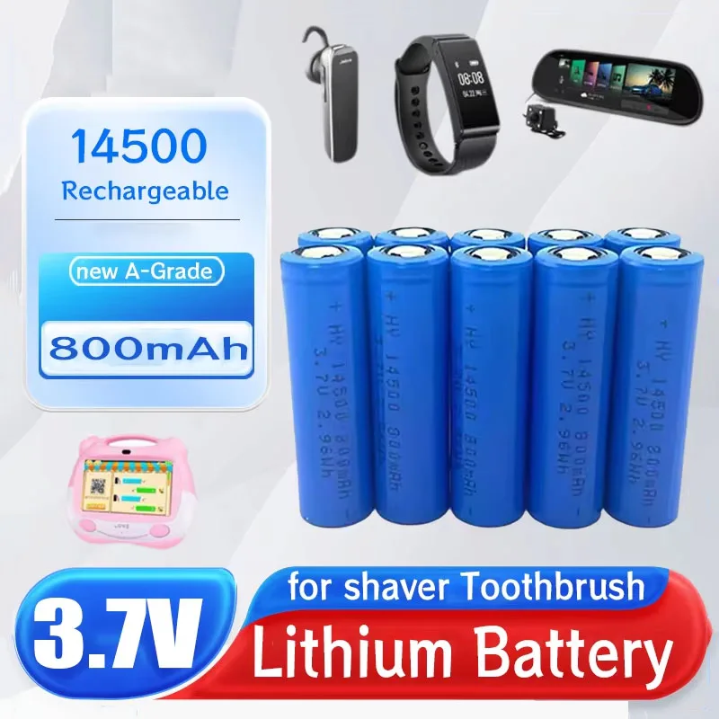 3.7V 800mAh 14500 Battery Rechargeable 5C Power Lithium-ion Cell for Shavers Remote Control 219c / Xpg2 / LH351D 519A Flashlight