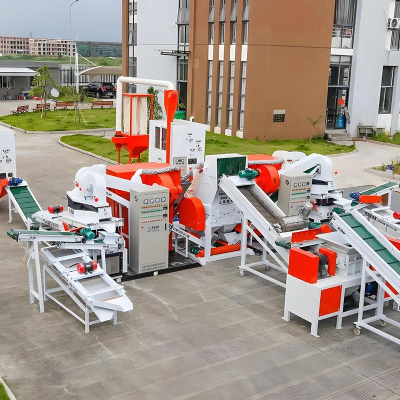 500 Kg/h Fully Automatic Dry Copper Granulator, Scrap Copper Wire Pelletizer Separator, Copper Cable Shredder