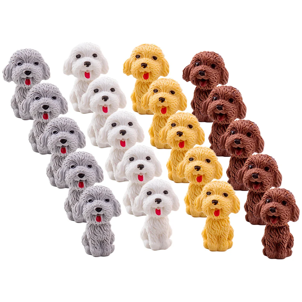 20 Pcs Dog Eraser Rubber Cute Cartoon School Stationery Lasting Safe Creative Shapes Gift Prizes Trendy Tool
