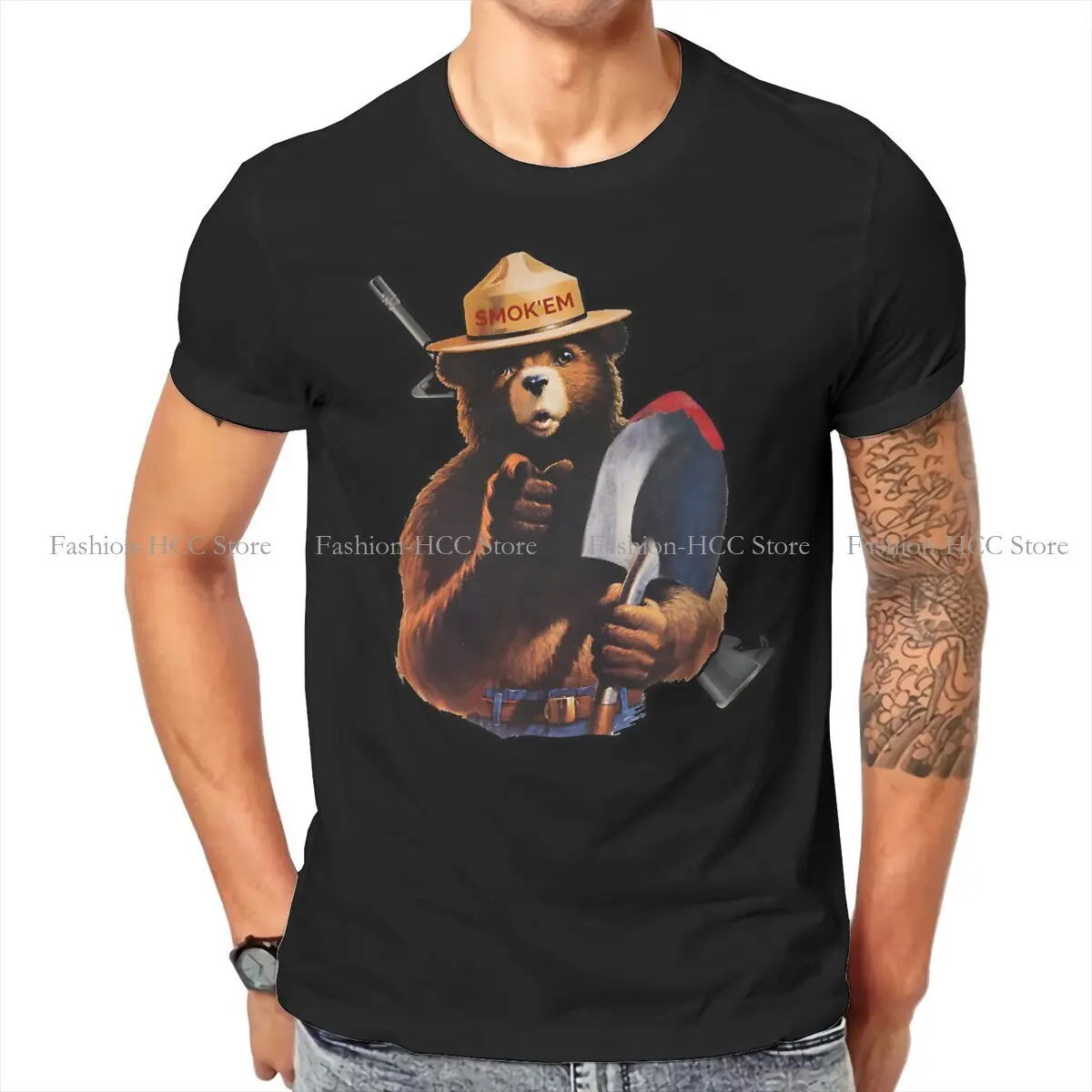 Smokey The Bear Cool T Shirt Classic Grunge Teenager Summer Large Cotton Men's Clothing Harajuku O-Neck TShirt