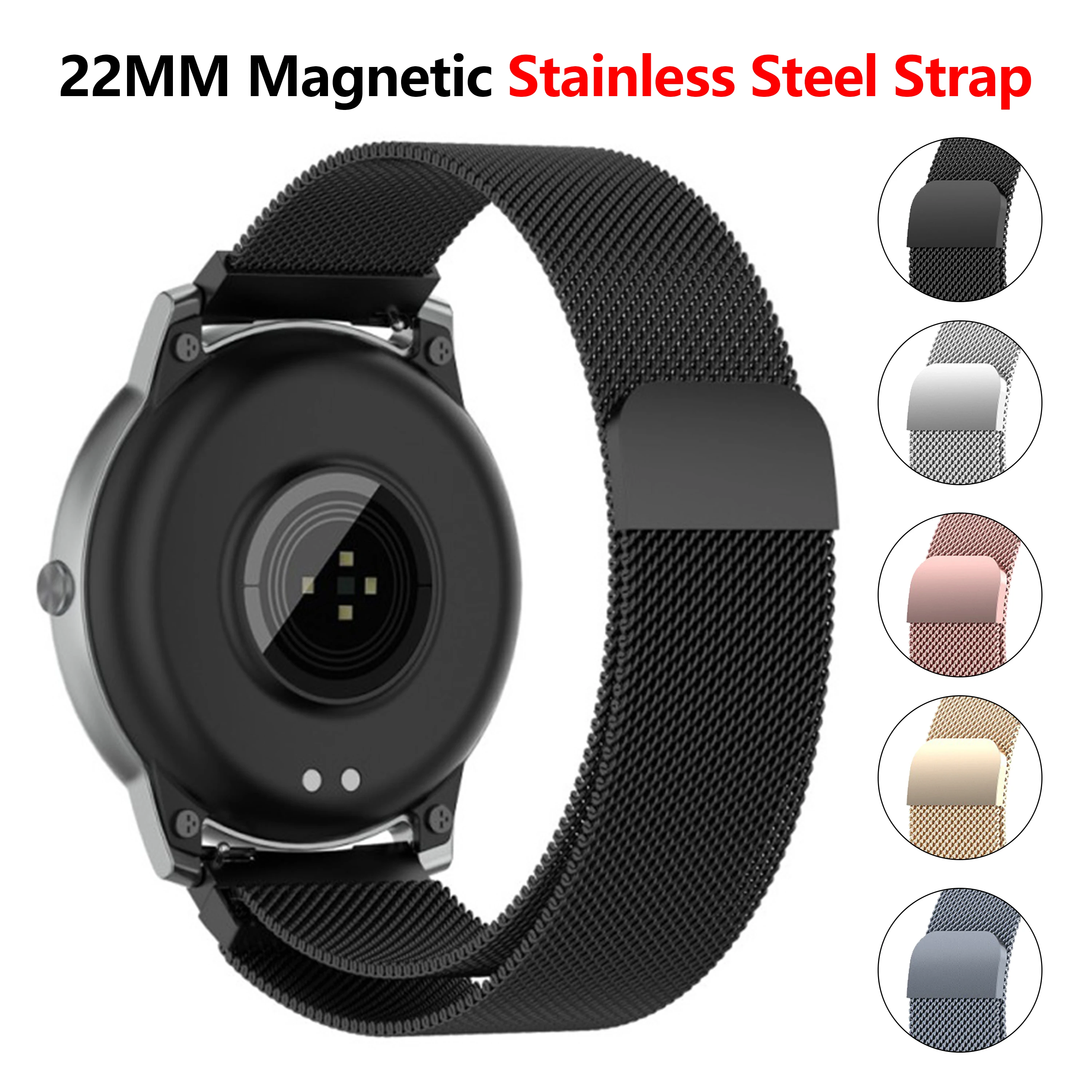 22MM Stainless Steel Strap for Xiaomi Haylou Solar LS05 Smart Watch band Magnetic Bracelet for Xiaomi Watch Color S1 Pro S2 belt