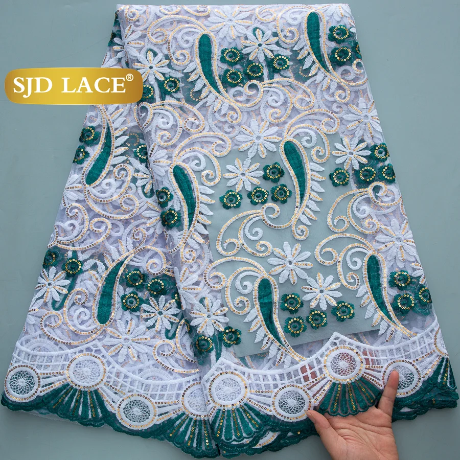 

SJD LACE French Nigerian Mesh Milk Silk Lace Fabric 2025 Latest 5 Yard African Lace for Sewing Bridal Wedding DIY Sew 4510