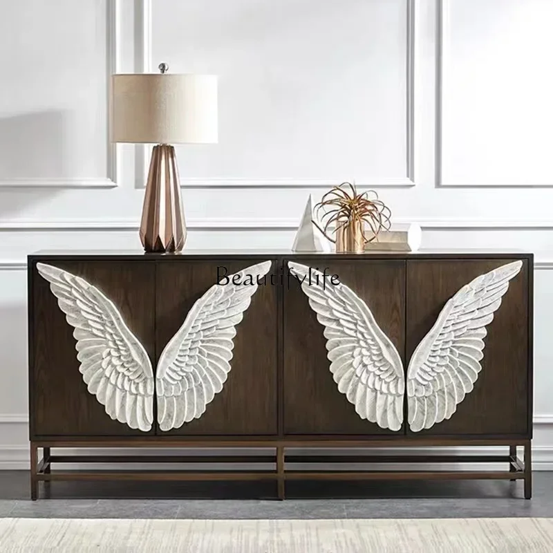 

06.American rural Italian light luxury entrance foyer entrance art storage decorative cabinet