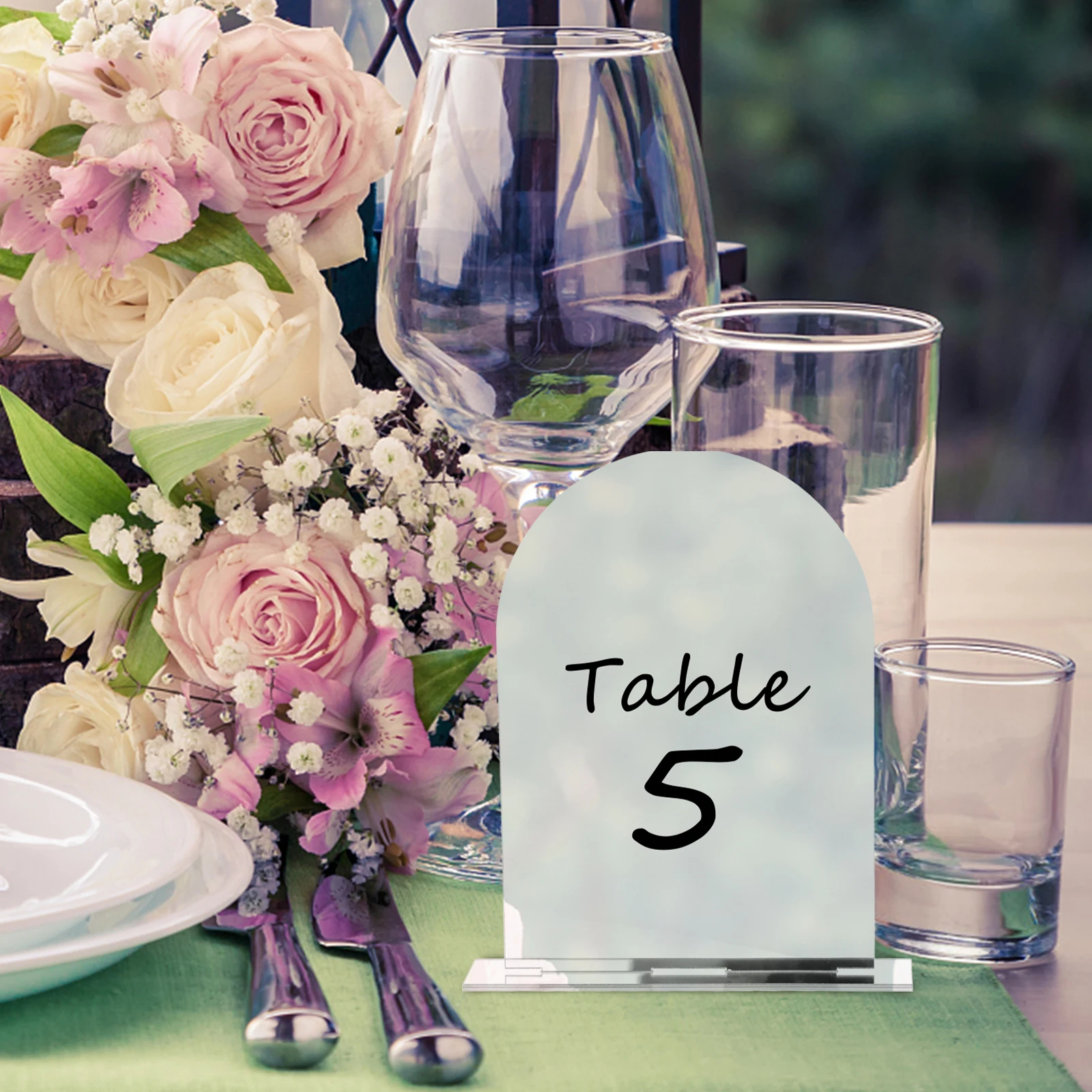 

Acrylic Table Place Cards Blank Wedding Signs for Reception Decor Minimalist Design Clear Material Easy to Use