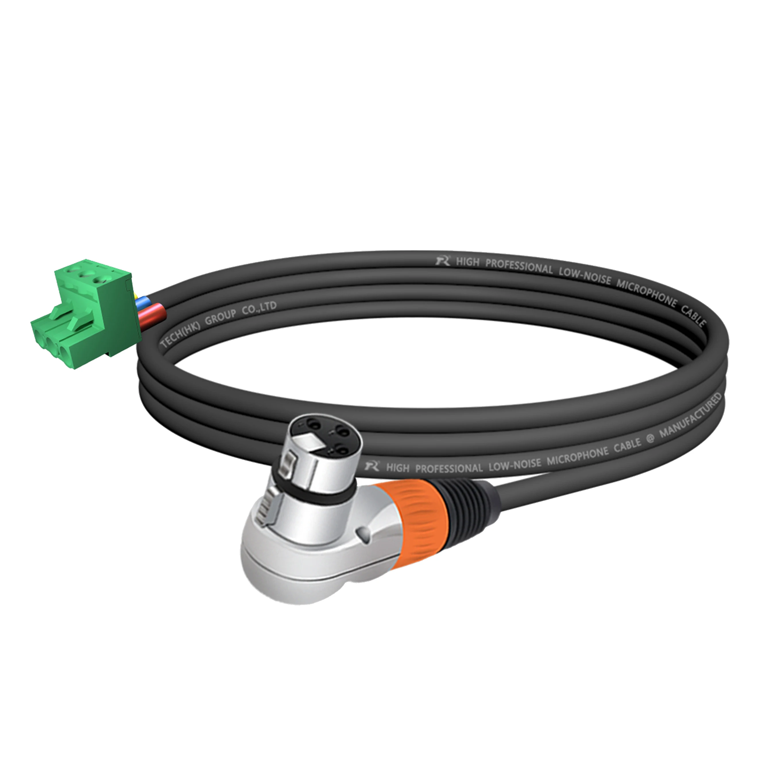 3-PIN rechtwinkliges Mikrofonverlängerungskabel zu 3-PIN Phoenix-Kabel, 5,08 mm 3-PIN PCB-Schraubklemme mit Abschirmung, für Lautsprecher, Tonstudio – Detail 12