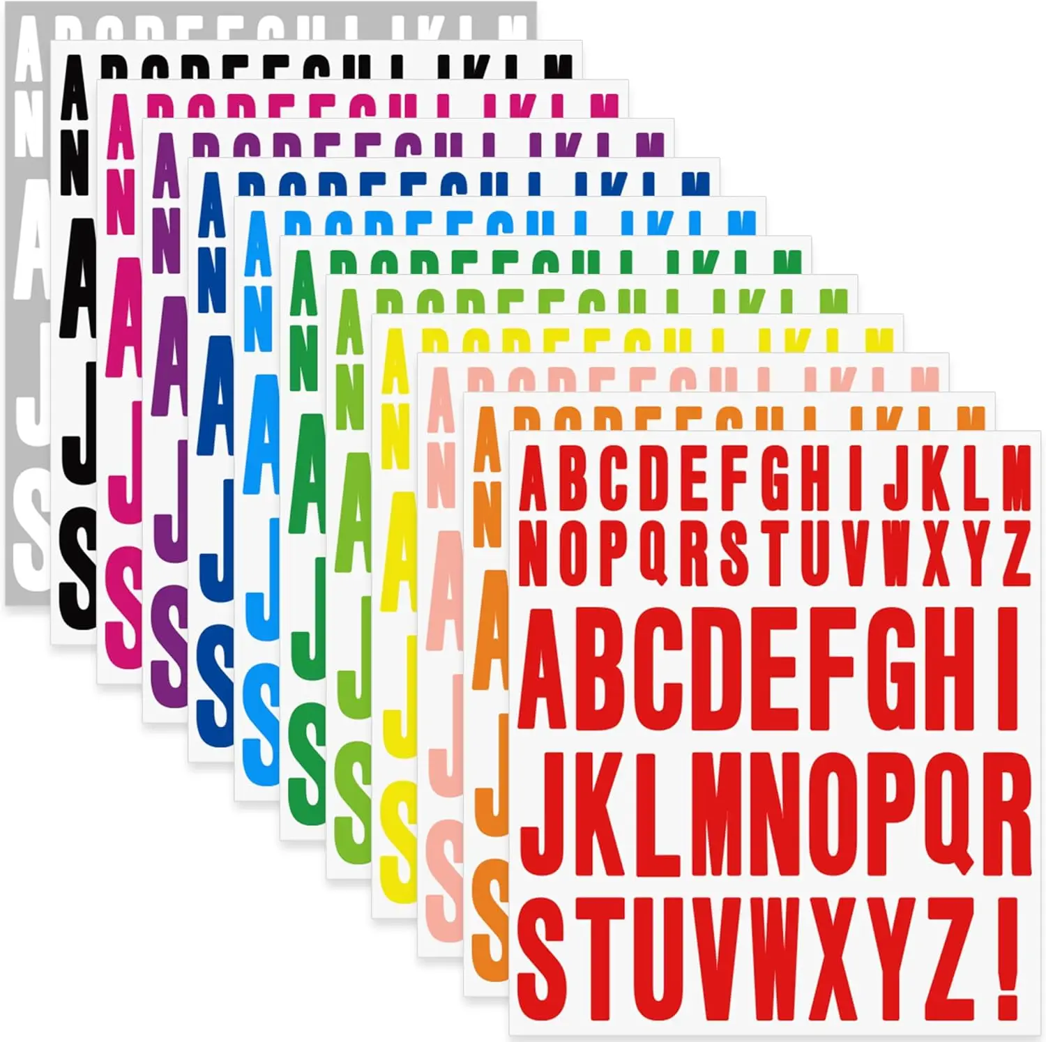 12 sheets 1 inch 2 inch Letter Stickers for Crafts Adhesive A-Z Alphabets for Kids Alphabets Decorations Classroom Crafts Art