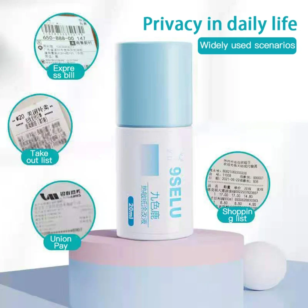 التجفيف السريع 50 مللي ورقة حرارية تصحيح السوائل ممحاة حزمة صندوق الطرود معرف معلومات حامي مكافحة اللمحة معلومات الهوية الحرس