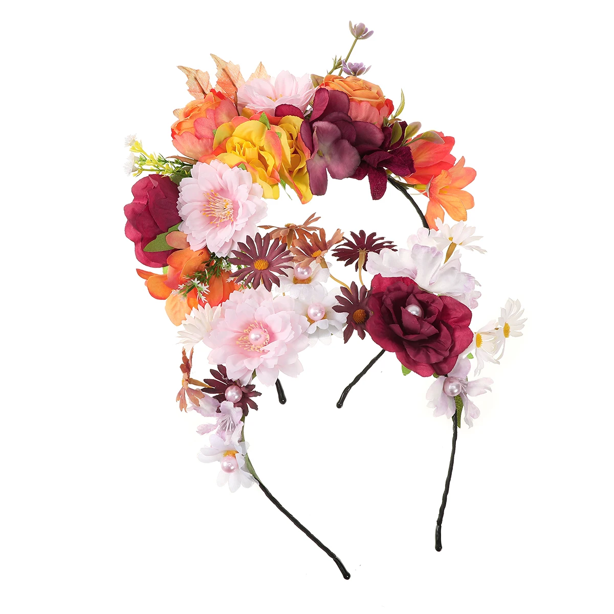 Beautiful Flower Hair Crown Women Grils Prom Wedding Festival Headband Princess Hairband Hair Accessories Spring Bohemia Wreath