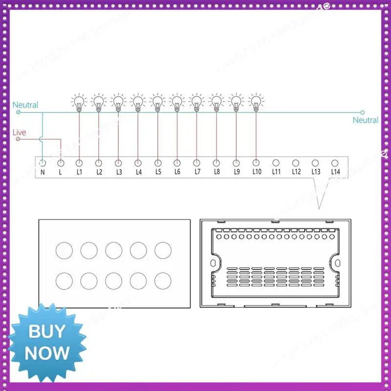 Hot Ltem WIFI Smart Touch Light Wall Switch Interruptor Glass Panel 10 Gang Tuya Smart Life For Alexa Google Home Easy Install W