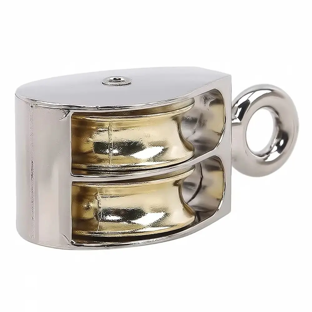 

1Pcs Durable 36/52/75mm Fixed Pulley Mini Single/Double Wheels Messenger Pulley Zinc Alloy Metal Sheave Tackle Lifting