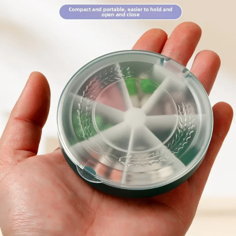 Travel Convenient Digital Medicine Box 7 Days round Transparent Rotating Grid One Week Storage Organizer for Pills