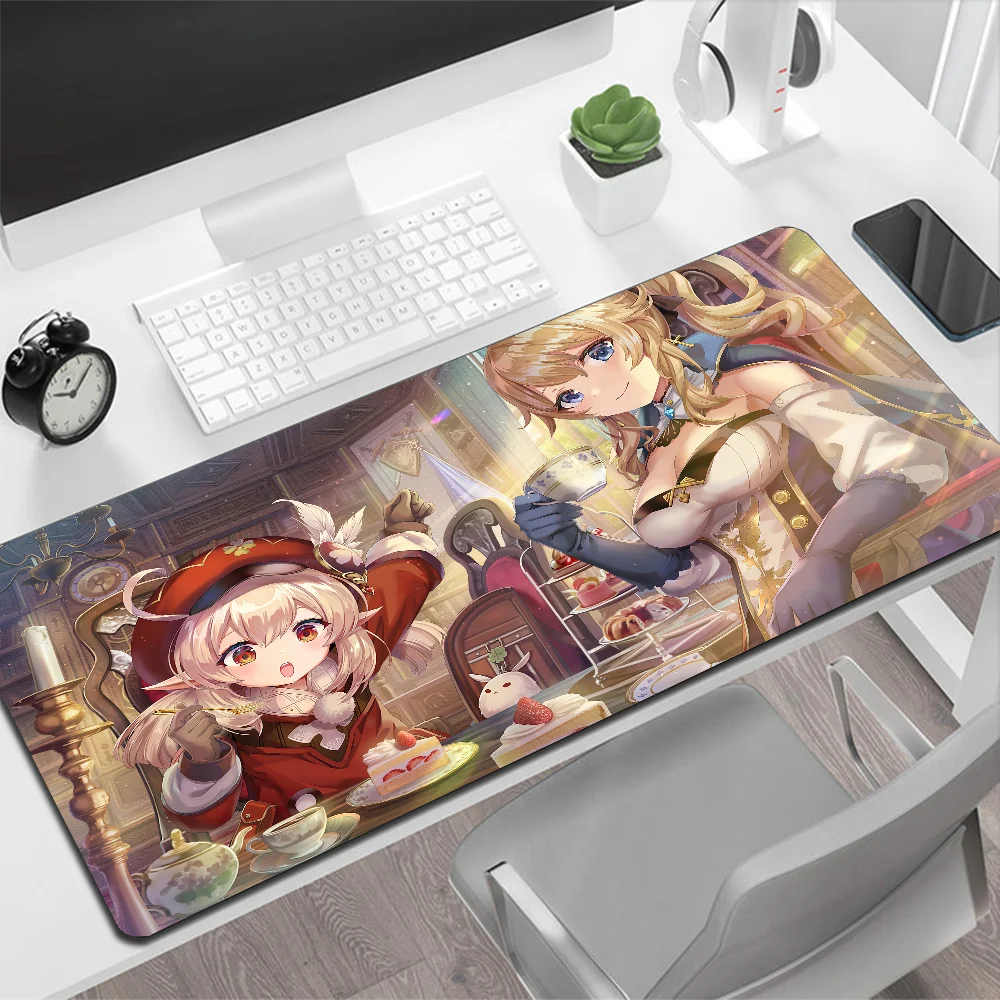 Genshin Impact Jean Large Mouse Pad Gaming Mouse Pad PC Gamer Computer Mouse Mat Big Mousepad XXL Keyboard Desk Mat Mause Pad