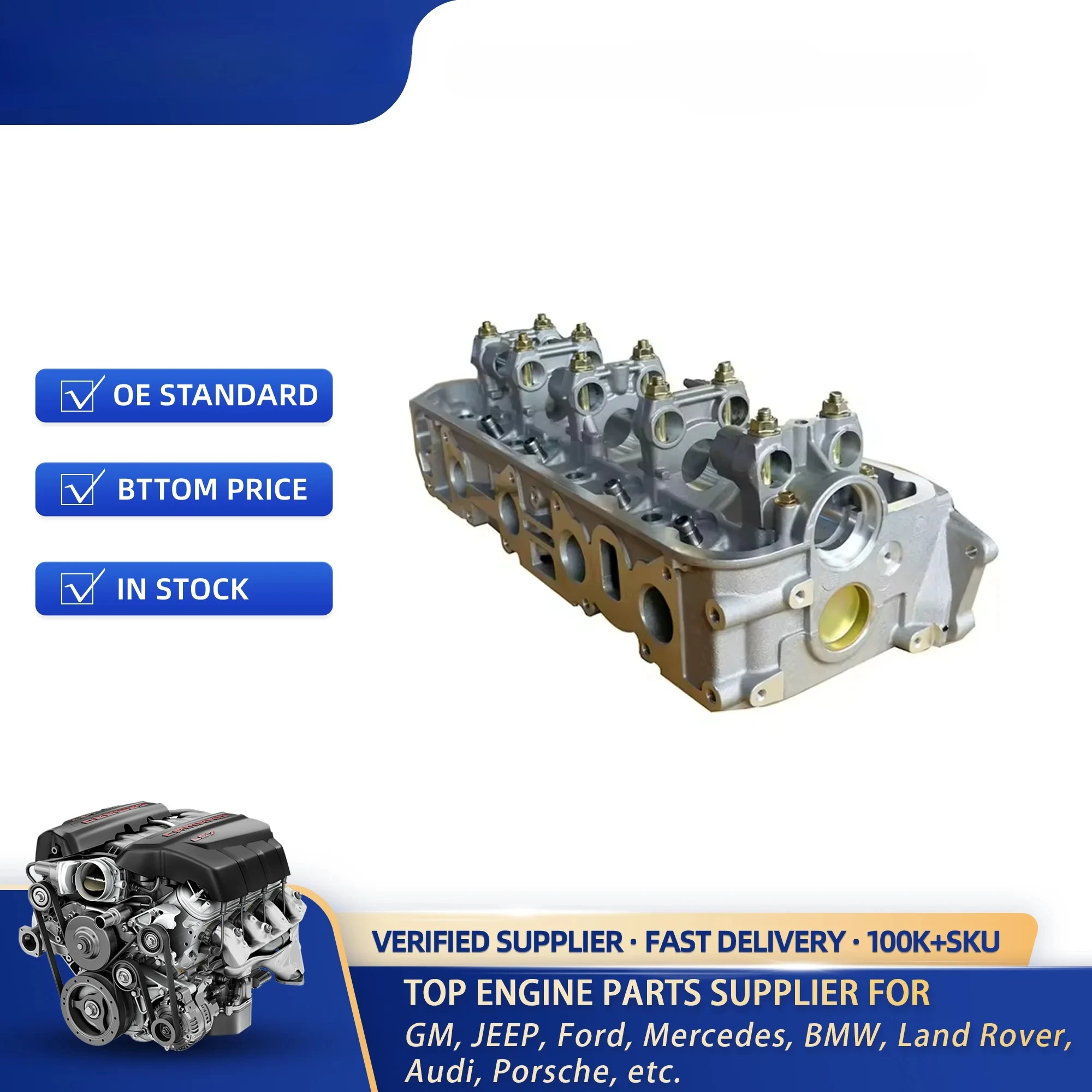 Linkteco Auto Parts Engine Cylinder Head for Isuzu Amigo Pick-up Trooper 2 Rodeo 2.6 1988-1998 8-97129-631 910512 8971296300
