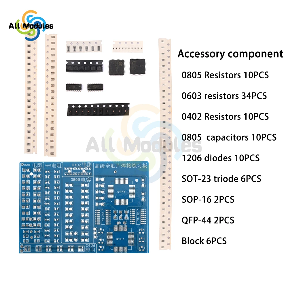 Soldering Practice Kit DIY SMD SMT Welding Practice Soldering Skill Training Board for School Learning Project