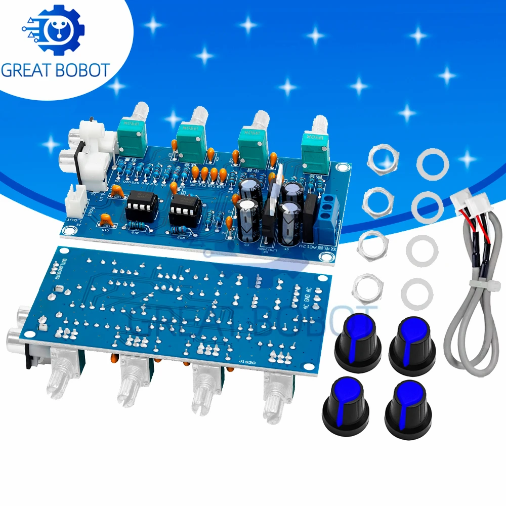XH-M164 NE5532 Stereo Pre-amp Preamplifier Tone Board Audio 4 Channels Amplifier Module 4CH Control Circuit Telephone Preamp