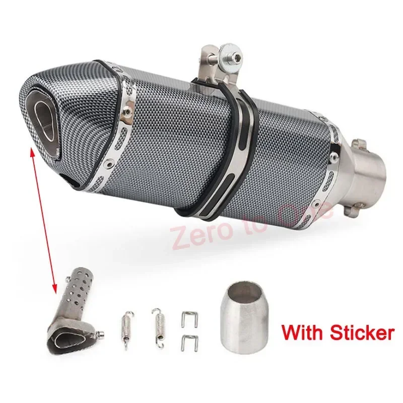 

51mm Motorcycle Exhaust Muffler With DB Killer Sticker Escape Moto Tube Jiu