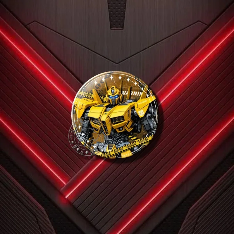 9 peças de emblemas periféricos de transformação: Optimus Prime, Bumblebee, Robô Megatron, presentes para estudantes, pingentes de mochila escolar, materiais
