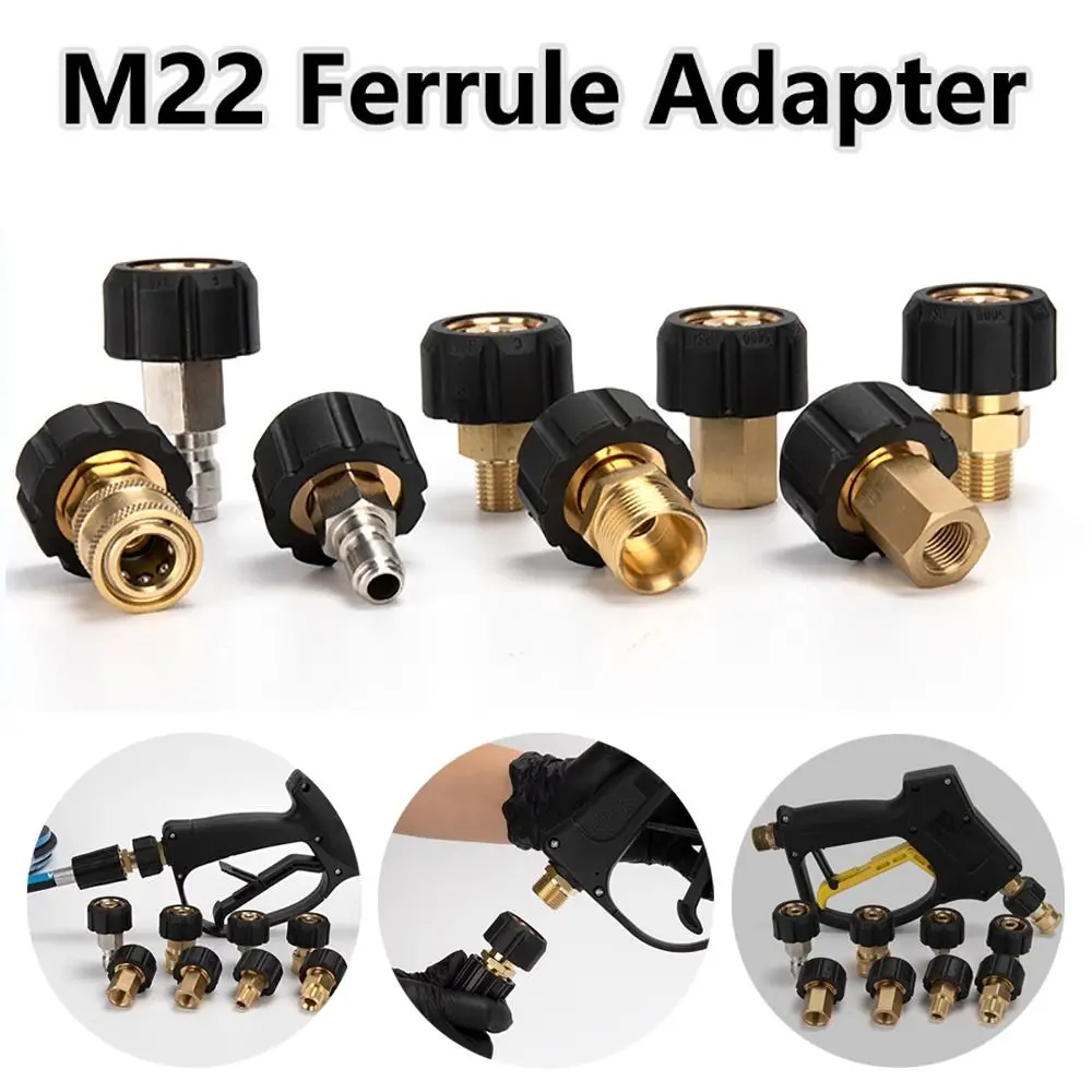 New 1Pcs M22-14mm/15mm to 3/8 and 1/4 Inch Pressure Washer Adapter Couplers Swivel Adjustable Spray Sprinkler Quick Connector