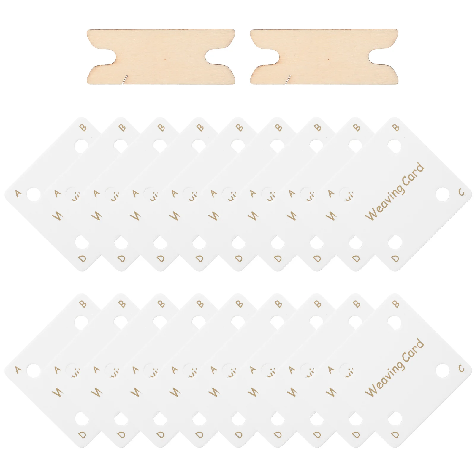 

1Set Square Weaving Card Kit for Crafting Weaving Supplies with Replaceable Cards and Shuttle Sticks Ideal for Home Decor